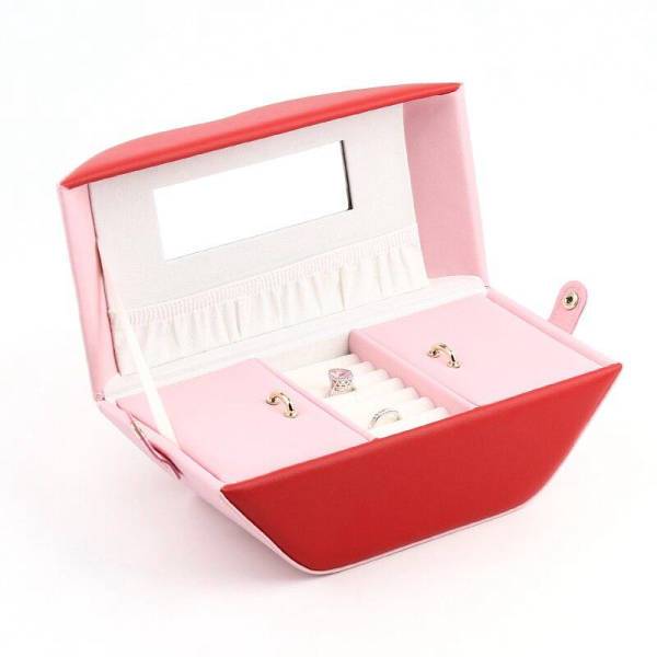 Boîte à Bijoux Portable Rose Rouge | Bijoux Evasion